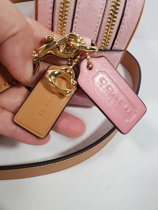 NWT Coach Powder Pink Mini Carey Crossbody Bag in Signature Canvas - Picture 2 of 12